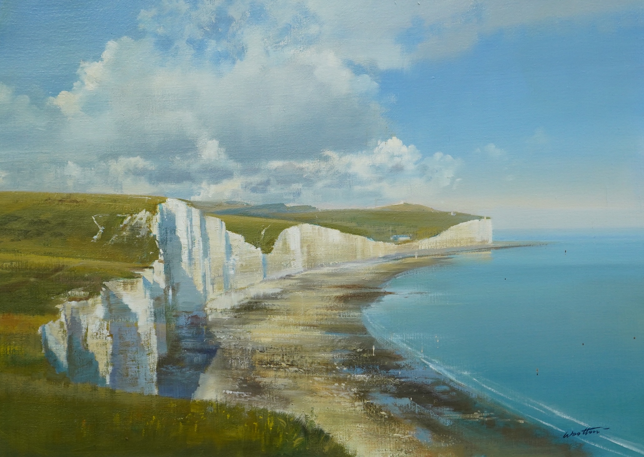 Frank Wootton (English, 1914-1998), Crowlink, Seven Sisters, Sussex, oil on canvas, 41 x 56cm